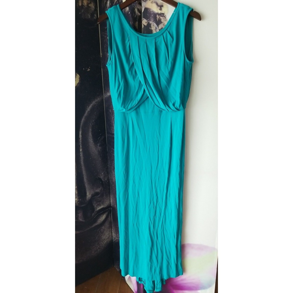 ESCADA Women's Teal Sleeveless Draped Open Rear Long Maxi Dress Size 38 JT01